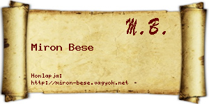Miron Bese névjegykártya